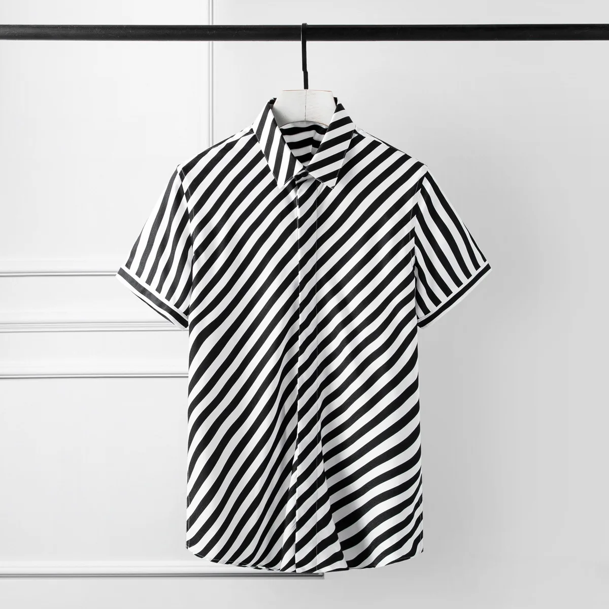 Minglu, полосатые мужские рубашки, Роскошные, Tencel, хлопок, короткий рукав, мужские рубашки, Camisa Masculina размера плюс 4xl, облегающие мужские рубашки