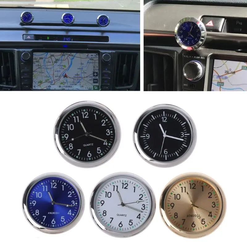 Универсальные автомобильные часы-палочки электронные часы приборной панели Серебристые украшения для SUV автомобили стальной корпус, сапфировое стекло
