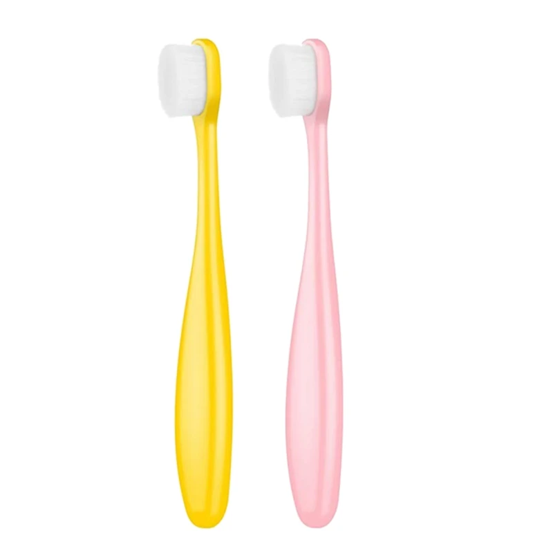 Зубная щетка на 360 ° с более чем 10000 мягкими щетинами для эффективного не повреждает, Чистка для детей, дети любят их-желтый/розовый