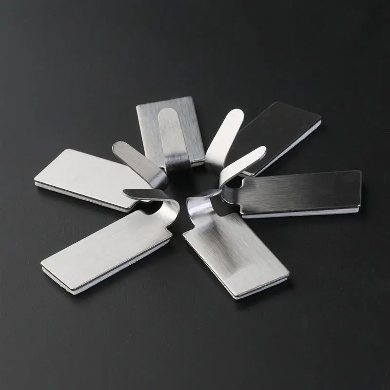 Wall Mount Hooks Adhesive Stainless Steel Towels Hooks Towels Racks Wall Hooks 12/6pcs for Kitchen Bathroom