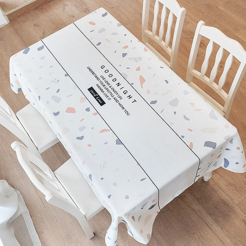 Simple Waterproof Cotton Linen Tablecloth Small Fresh Nordic Tablecloth