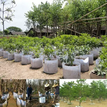 

3/5/7/17 Gallon White Non-woven Fabric Round Pot Root Container Plant Pouch Grow Bag Garden Indorr Green House Pot for Seedings