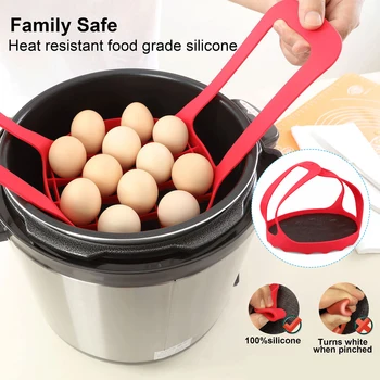 

Silicone Trivet Sling Lifter for Pressure Cooker Bakeware Multi-functional Cooker Heat Resistant Egg Steamer Rack ds99