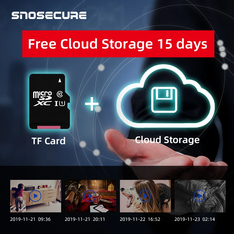 Беспроводная IP камера SNOSECURE 1080P HD двусторонняя аудиосвязь ночное видение