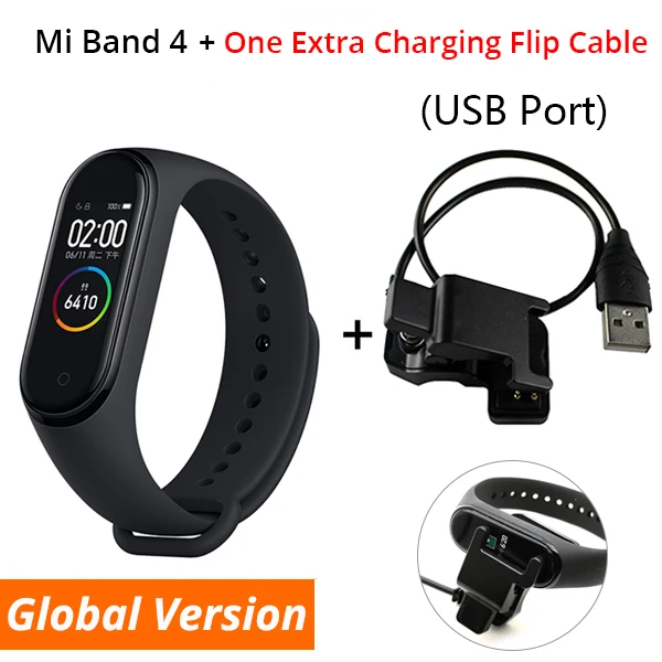 GL n USB Charger Xiaomi mi Band 4 Smart mi band 3 Цвета экран Браслет фитнес-трекер для измерения сердечного ритма Bluetooth 5,0 водонепроницаемый банда4 - Цвет: GL n USB Charger