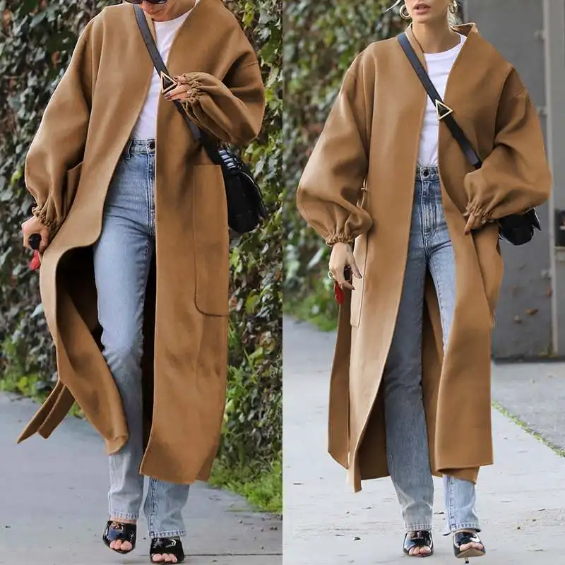 Women's Korean Style Wool Blends Coat Winter Long