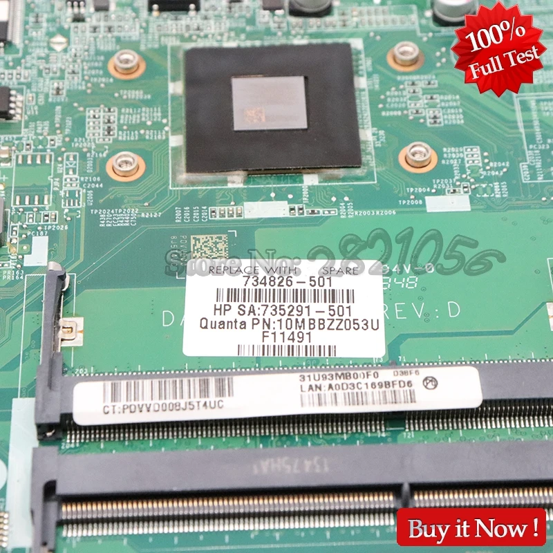 Материнская плата NOKOTION 734826-501 734826-001 DA0U93MB6D0 для ноутбука hp Pavilion 15 15Z 15-N Series основная плата A4-5000 ЦП