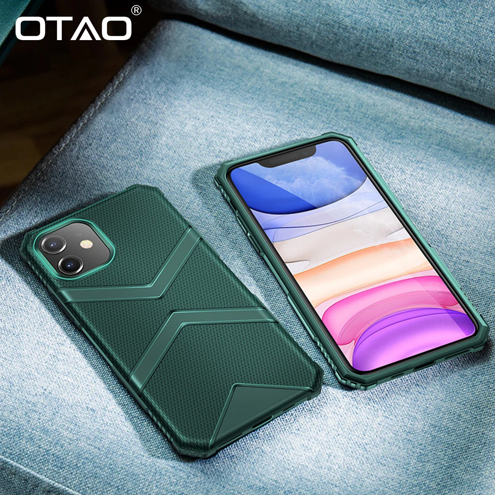 Ударопрочный силиконовый чехол OTAO для iPhone 11 Pro MAX XS XR X, чехол с геометрическим алмазным узором для iPhone 6, 6s, 7, 8 Plus, чехол