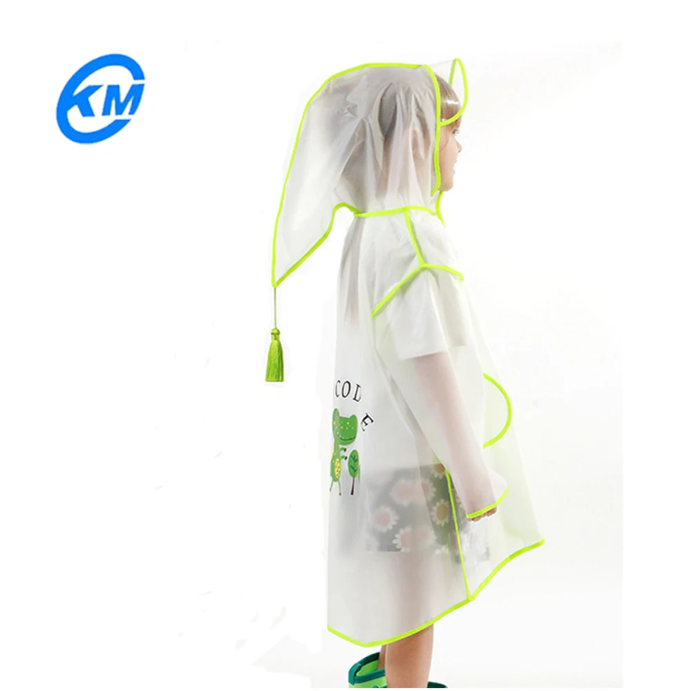 

EVA material outdoor high quality rain poncho child raincoat