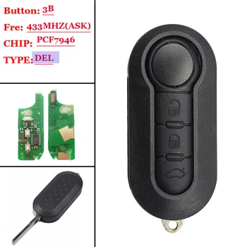 

3 Button Remote Key Fob 433MHz ID46 for Fiat 500L MPV Ducato DELphin system old type