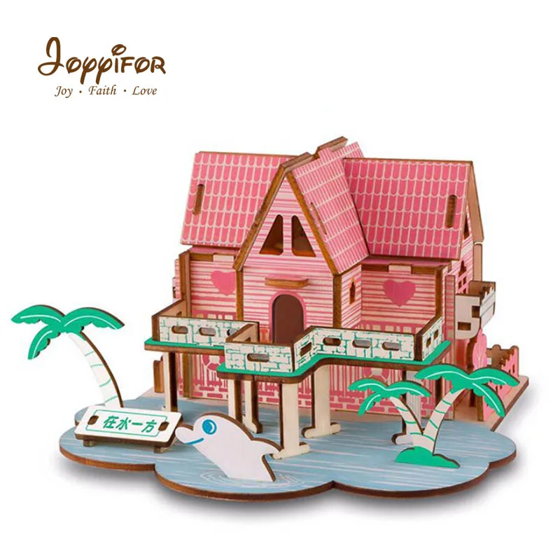 Деревянные, на выбор 3D Садовый дом, комната с видом на море, модель садового дома, детская игра-головоломка, игрушка для мальчиков и девочек, подарок