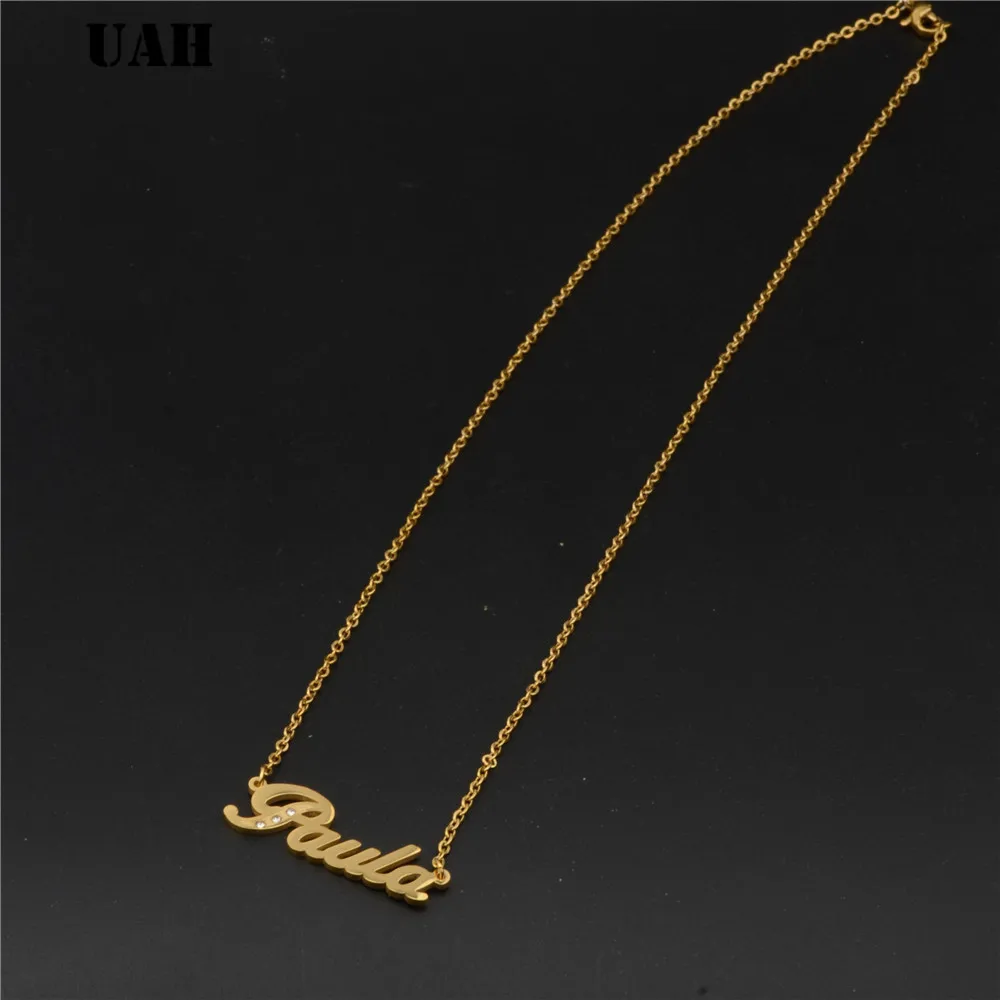 UAH Paula имя или Персонализированная золотая цепочка a Bijoux Femme имя ожерелья макси Colar для женщин подарок для невесты ювелирные изделия на заказ