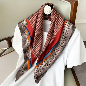 

2020 New style headscarf Luxury spring and autumn women's fashion printing large square scarf lady Beach silk scarf Travel Shawl