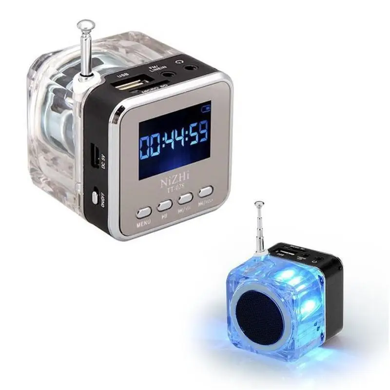 MP3 плеер динамик с USB кабелем питьевой музыки мини USB MicroSD карты FM радио ЖК-дисплей динамик R25