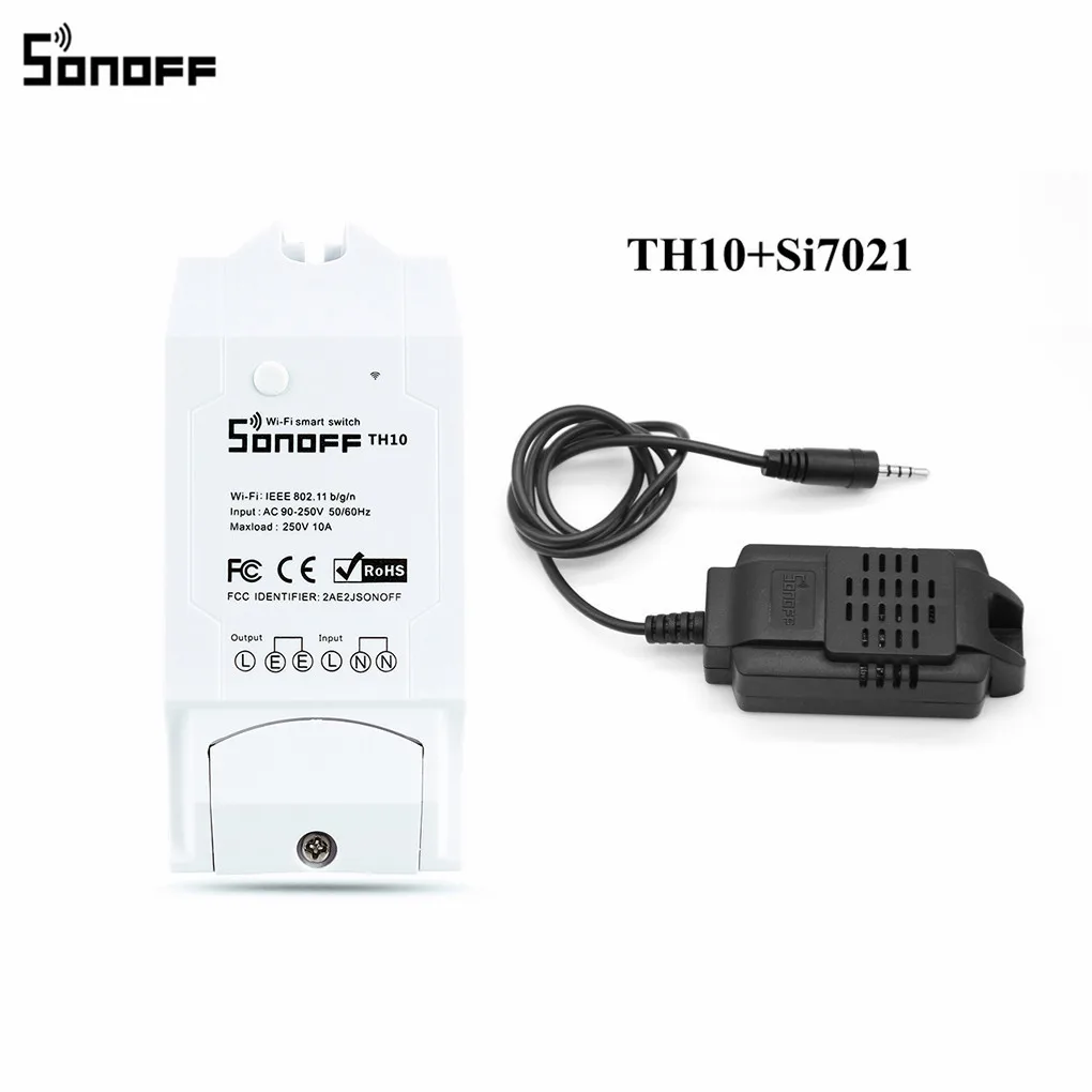 Умный Wifi переключатель Sonoff TH16/10 контроль температуры и влажности умный домашняя