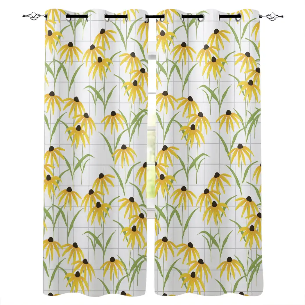 cortinas modernas margaritas amarillas a cuadros fondo para bano cocina cortinas productos para el hogar ventana cortina sala de estar