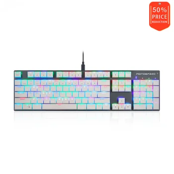 

Motospeed CK94 USB Wired Mechanical Keyboard RGB Backlight Blue Switch 104 Keys Super Slim Anti-ghost Gaming Keyboard