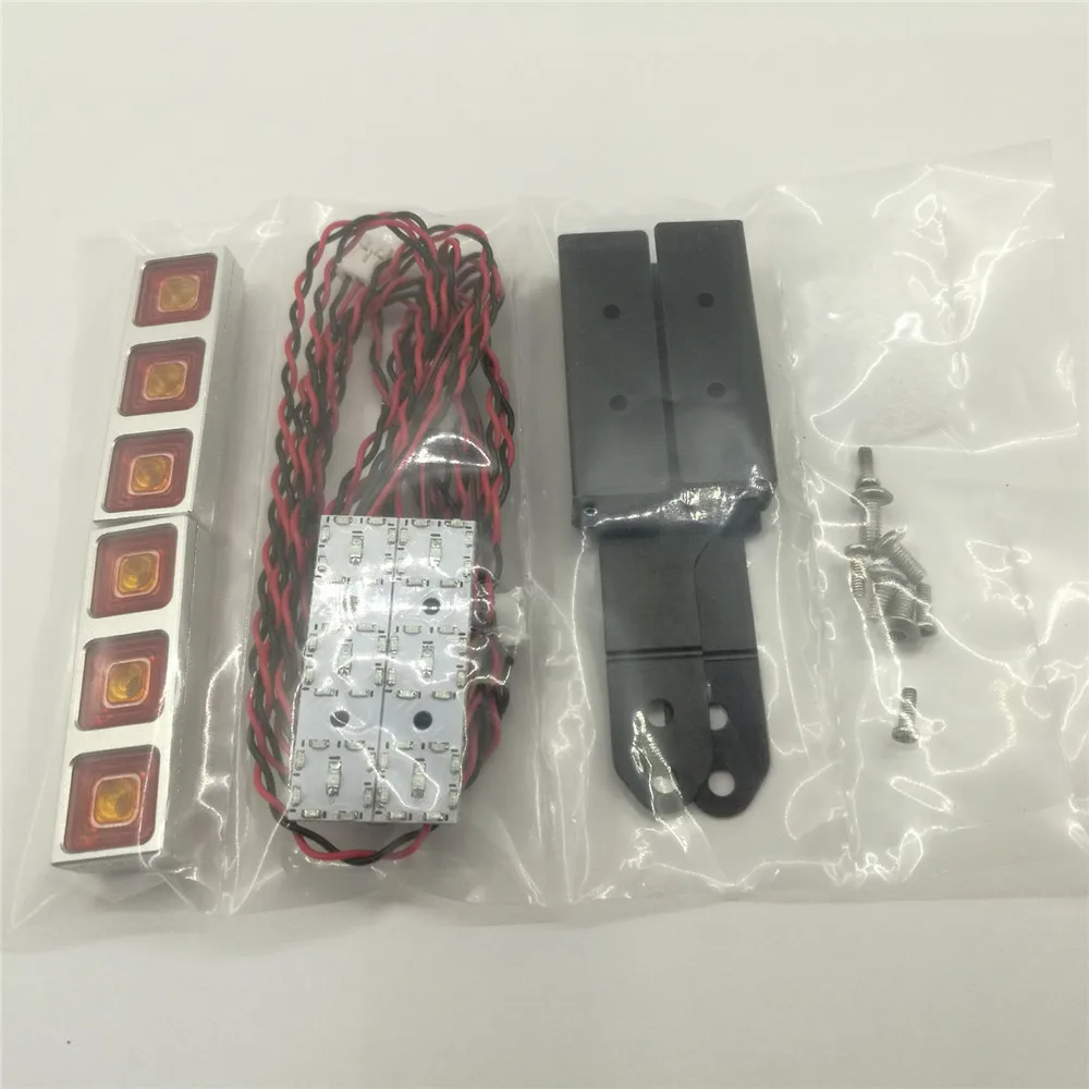 1 пара светодиодный фонарь для Tamiya по супер скидке человек 620 1851 3363 56352 RC грузовик с прицепом изменение Алюминий сплав фонарь аксессуары - Цвет: Tractor Taillight
