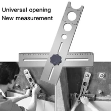 

Ceramic Tile Hole Locator Ruler Universal Marble Punching Locator Guide Ruler Measuring Tool for Tiles Wood Plastics Drilling