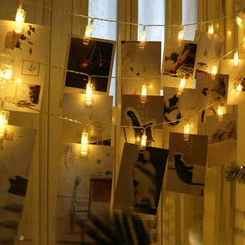

USB/ AA Battery Festoon For Photo Clip LED String Lights Decoration For Wedding Holiday Christmas Garland Room Chain Light