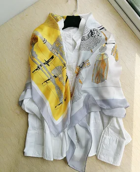 

100% Pure Silk Satin Square Big Scarf Shawl Wrap Kerchief 43.3"x43.3" WJ046