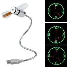 Ручной мини-портативный usb-вентилятор гаджеты гибкие на гибкой ножке, светодиодная часы обеспечивает прохладу во время ноутбук Laptop персональный компьютер в режиме реального времени Дисплей прочный регулируемый