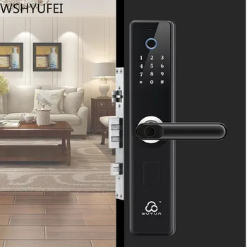 

WSHYUFEI Intelligent Electronic Door Lock APP Remotely /Biometric Fingerprint/Smart Card/Password /Key Unlock Furniture Hardware