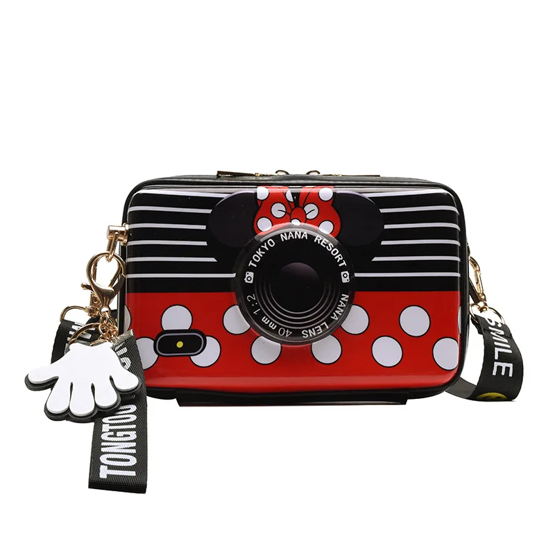 Disney princess Minnie pu camera bag shoulder strap diagonal girl messenger Mickey mouse handbag | Багаж и сумки