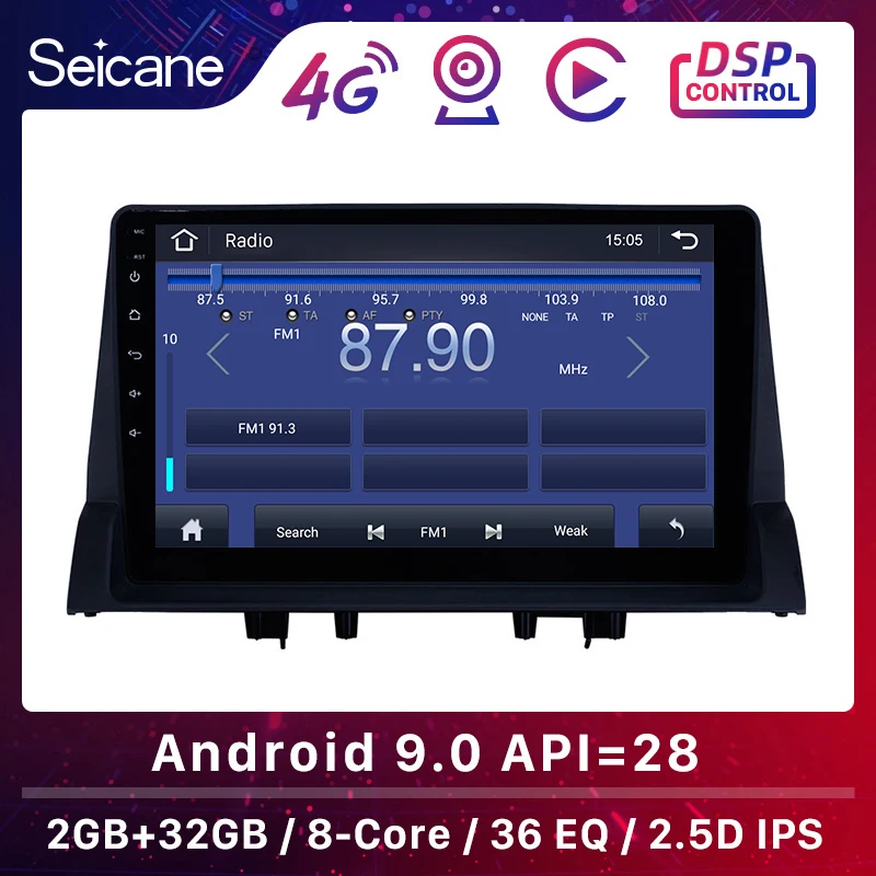Seicane Android 9. 0 2GB RAM автомобильный радиоприемник с навигацией GPS Auto Stereo Unit Player для 9 1