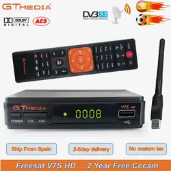 GTMEDIA V7S DVB-S/S2 спутниковый ТВ приемник Full HD 1080p H.264 Поддержка Горячая 1 год Европа Cccam + USB инъекций 3g адаптер DVB ТВ коробка