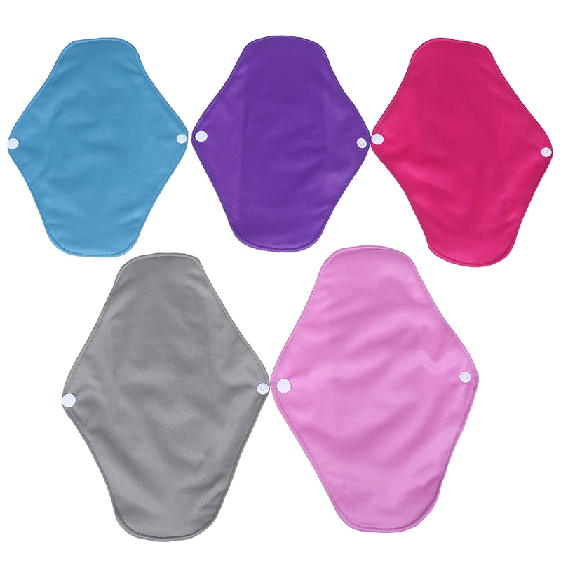5 Colors Washable Bamboo Cloth Sanitary Pad Reusable Soft Panty Liner Light Flow Sanitary Napkin Pads For Menstrual Period