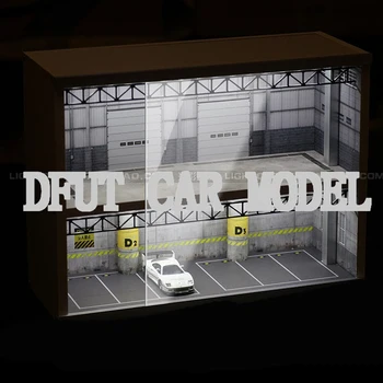 

1: 64 scene three storey garage underground parking lot car model display cabinet with light usb car model for children toy