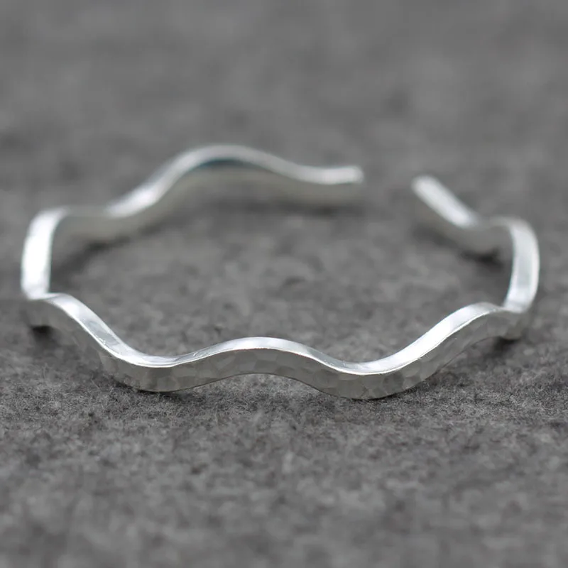 

Origional New Style Adjustable Bracelet Thailand Chiang Mai Craft Hipster Beautiful Wave Bracelet S925 Fine Silver