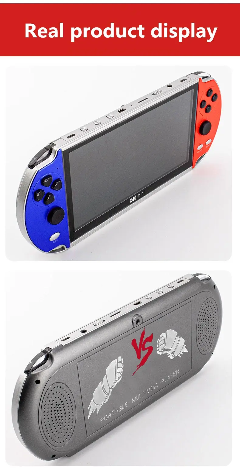 CZT 6.5-inch Colorful wireless double player game console built-in 9100 games  arcade/neogeo/gbc/snes/fc/md multi-emulator mp4