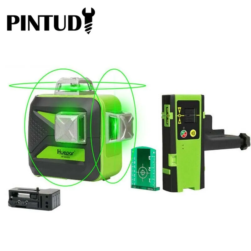 

2020 3D Green Beam Rotary 12 Cross Line Self Leveling Laser Level Li Battery+Receiver Niveles Para Construcion Tools 603CG New