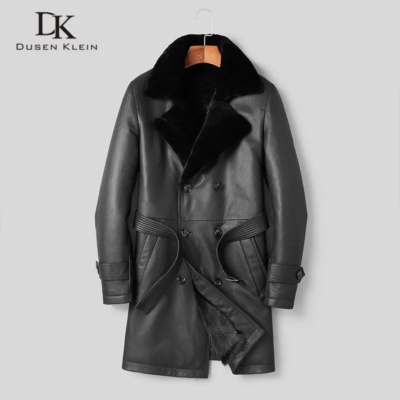 

Men Winter Coat Warm Jackets Thick Outerwear Genuine Leather Sheepskin+Mink Fur Coat 2019 New Jacket T1936
