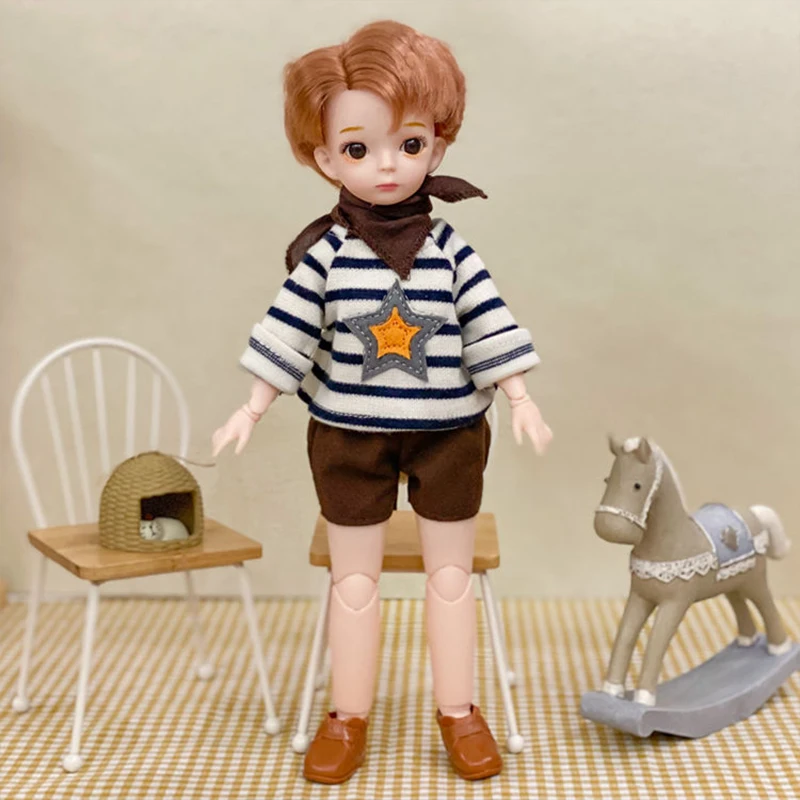 30CM Cool Boy Bjd Doll 18 Movable Joints Dolls With Sport Witer Suit Make up DIY Bjd Doll With Glass Gifts For Children BJD Toy 11