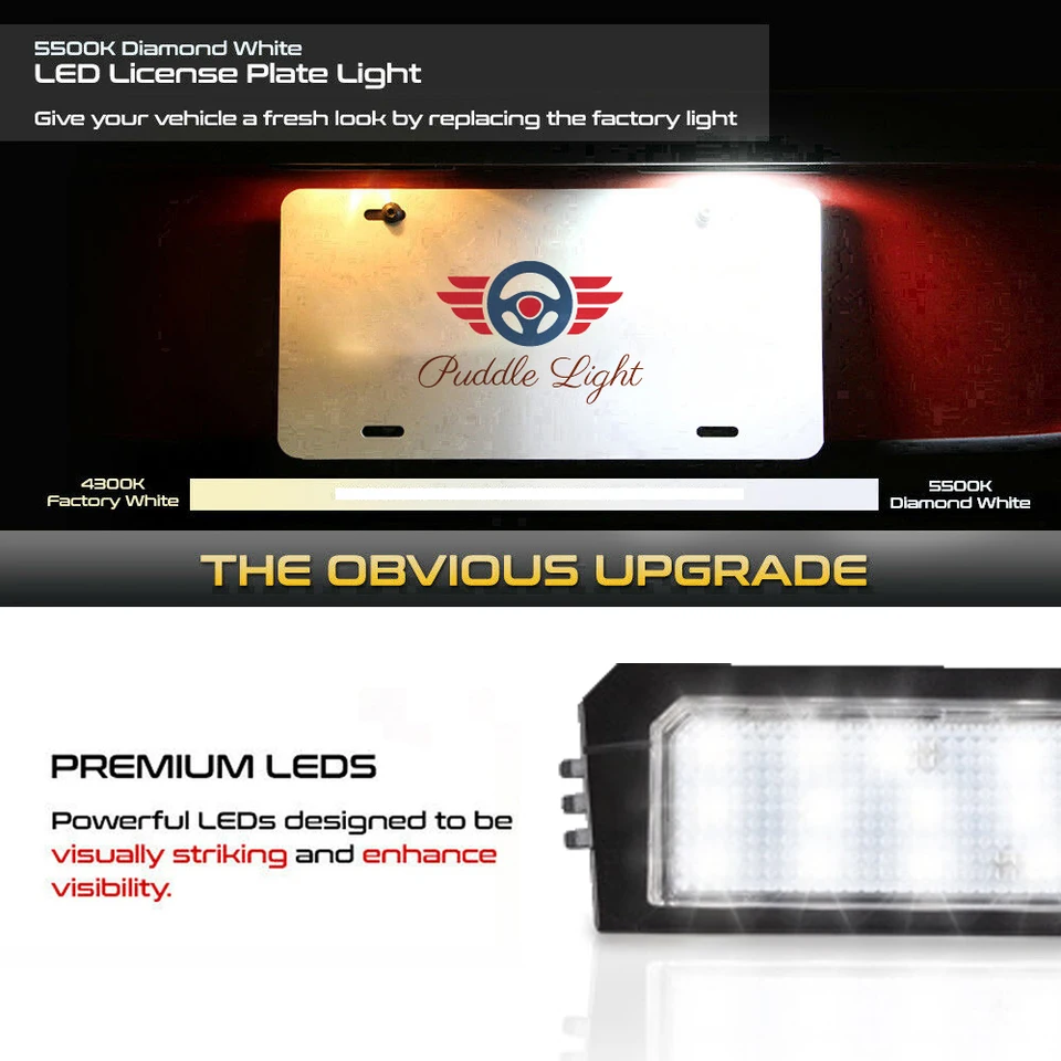 LED Luci Targa CanBus 12V Per Kia E Hyundai – 2 Pezzi, 6000K Bianco Brillante, Plug&Play E Antipioggia