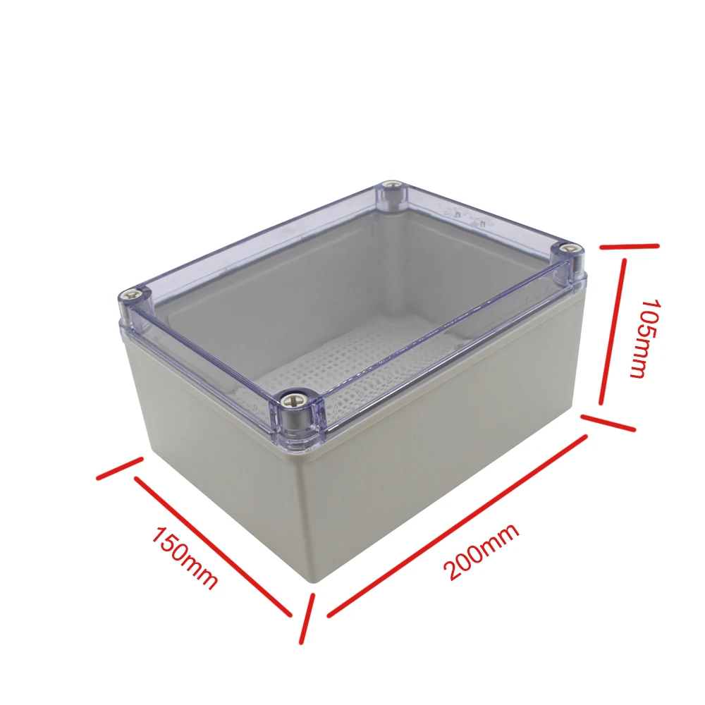 sourcingmap 200mm x 150mm x 100mm couvercle transparent Housse en ABS IP65 Boîte jonction électrique