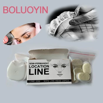 

Hot Makeup for Eyebrow Mapper - Microblading Measuring String with 10pcs LinerStencil Pre-ink Mapping Pre-Cut Strings Not Inked