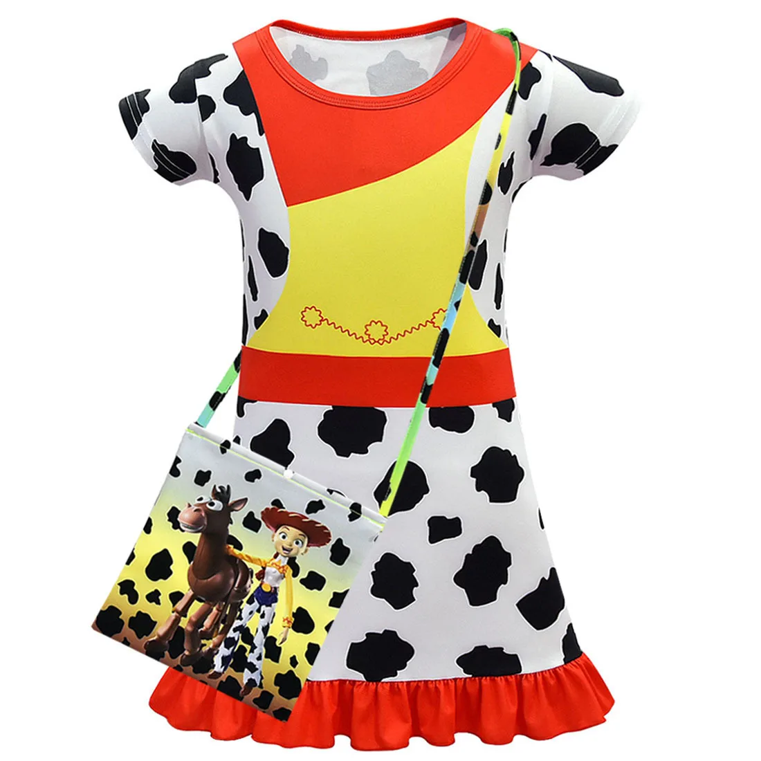 dress bag Платье для девочек с героями мультфильма «История игрушек 4»; костюм для костюмированной вечеринки; платье с короткими рукавами и принтом для девочек; костюм на Хэллоуин в стиле аниме - Цвет: dress bag