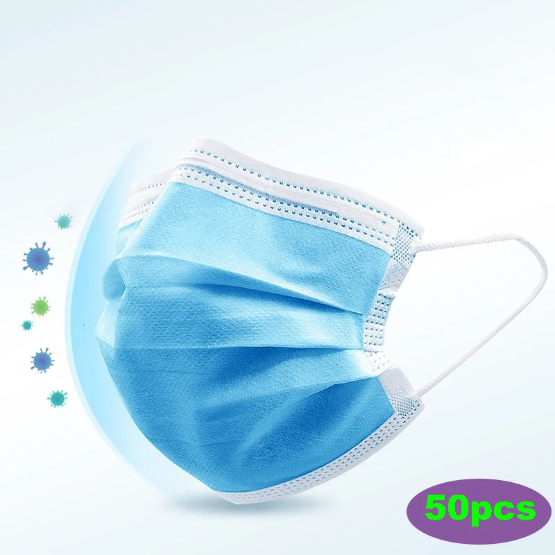 

50 PCs Protective Mask Non-woven Dust Mask Thickened Disposable Mouth Mask Features as KF94 FFP2