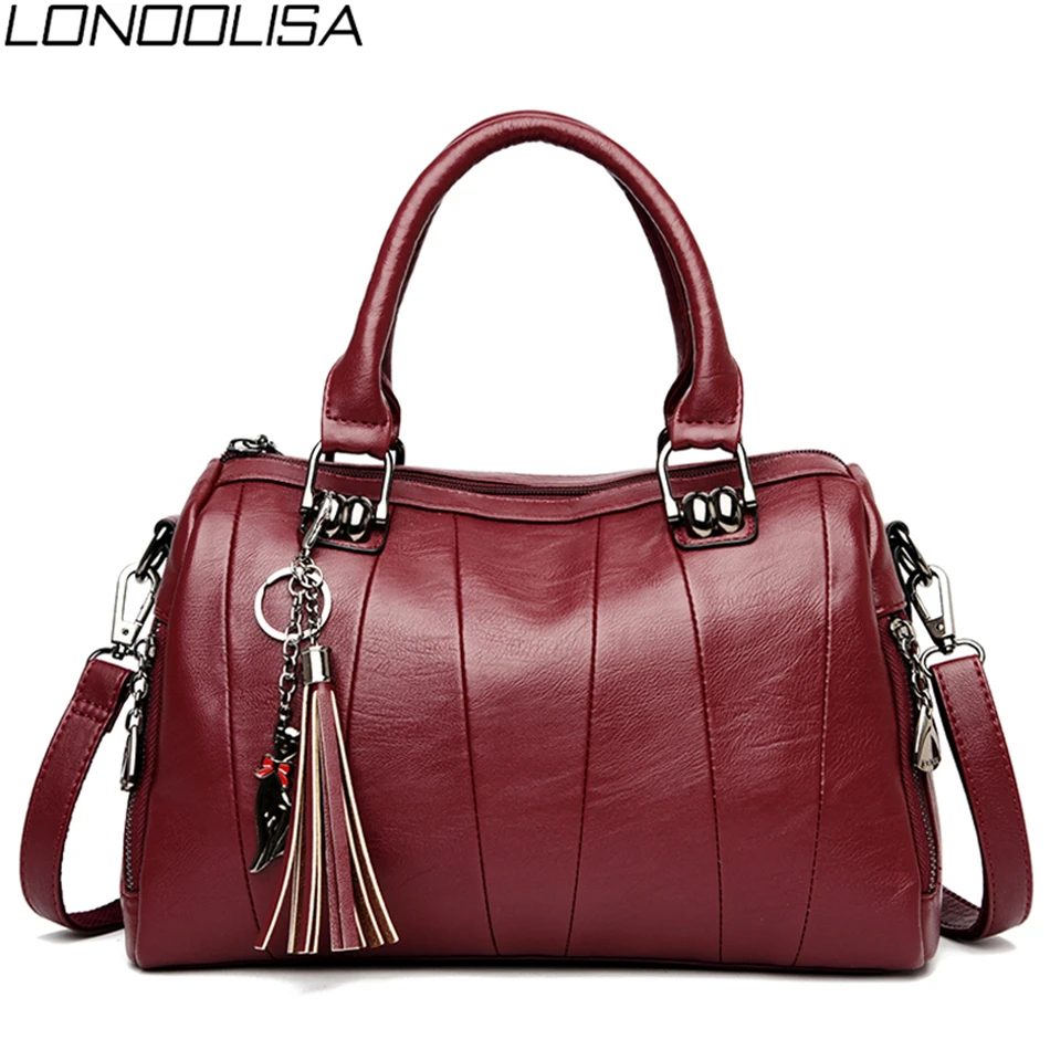 Elegante Dames Kwastje Hand Tassen Luxe Zachte Lederen Handtassen