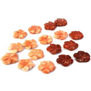 

Natural Coral Sculpture Flower Shape Cabochon Pendant Beads for Making Jewelry DIY Stud Earring Accessories Loose Beads 14x14mm