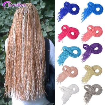 Fashion Long Curly Zizi Braids Crochet Box Braids Colored Synthetic Braiding Hair Extensions Blue Gray Brown Blonde Crochet Hair 1