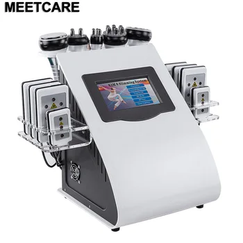 

Liposuction 40K Ultrasonic Cavitation Vacuum Tripolar Radio Frequency Laser 8 Pads lipo Laser Slimming Machine for Home use