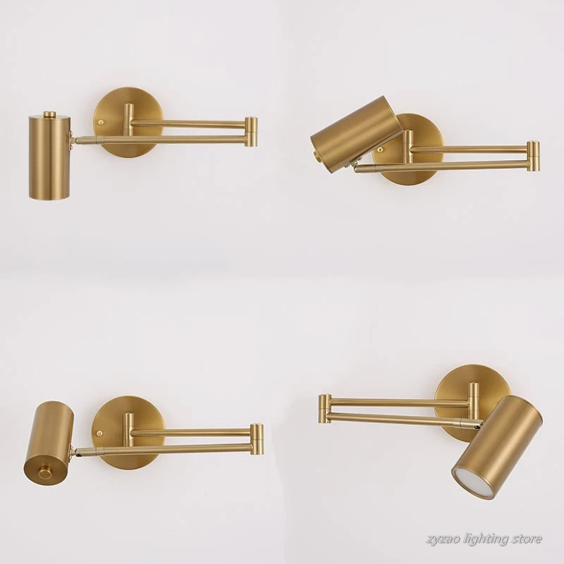 접이식 텔레스코픽 로커 긴 막대 벽 조명 북유럽 간단한 침실 머리맡 벽 램프 거실 배경 벽 장식 Led 램프