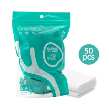 

50pcs/bag Disposable Compressed Face/Bath Towel Plant Fiber Travel Cleaning Washcloth Breathable Towels Travel Wet Wipes Beauty