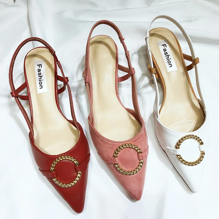 

Hollow out Sandals Women's 2019 Summer New Style Low Heel Buckle Fashion Sandals Large Size WOMEN'S Shoes