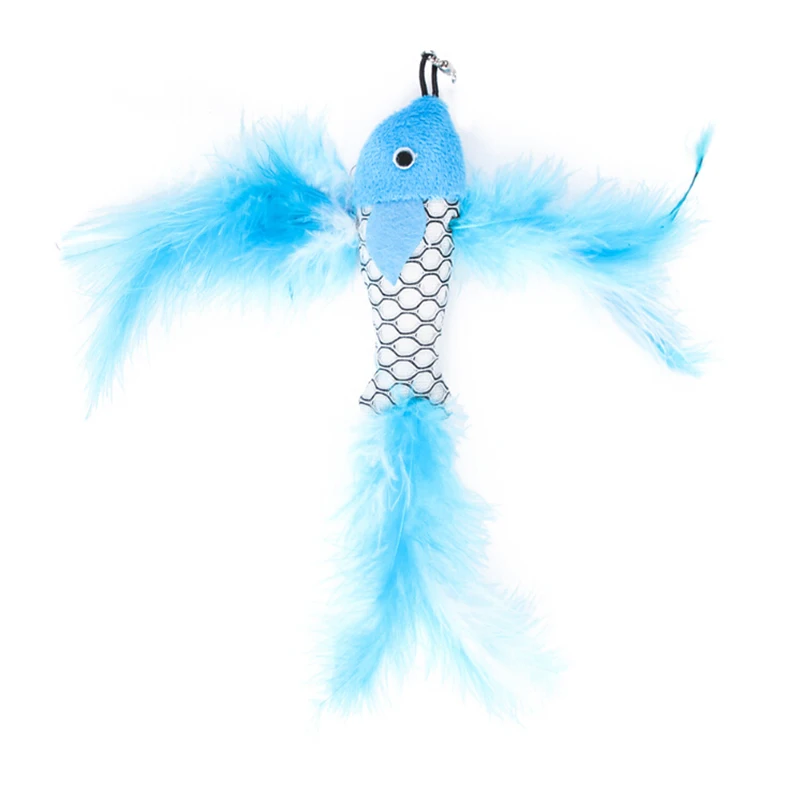 8 PCS/Set Pet Cat Toy Feather Teaser Plastic Wand Toy Teaser Bell Cat Fun Play